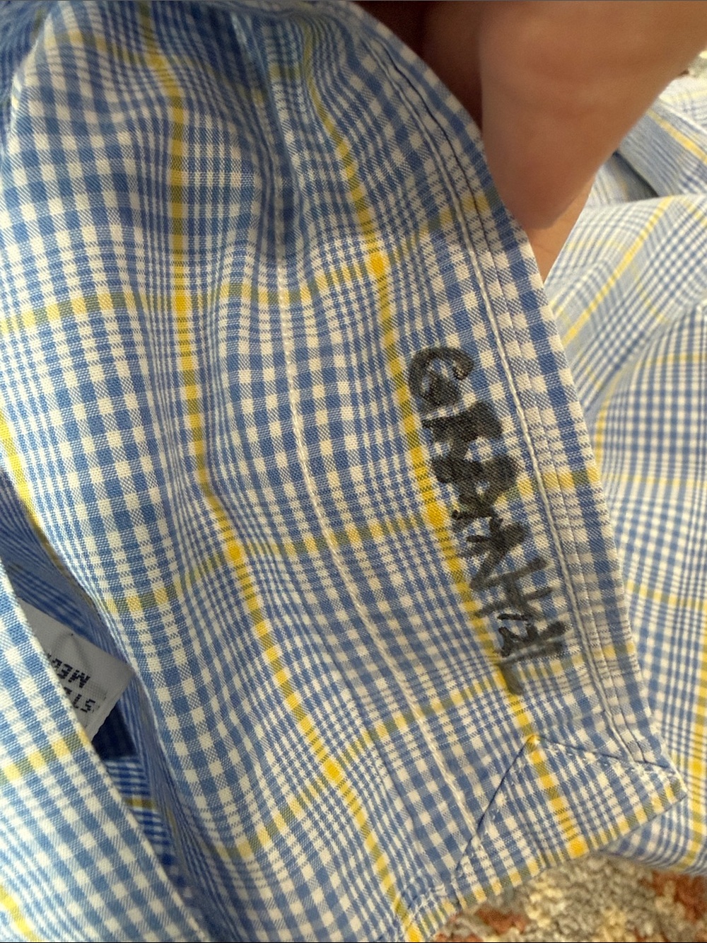 Ralph Lauren Yarmouth Blue Yellow Plaid Button Down Shirt 16 34/35 XL Cotton - Picture 6 of 6